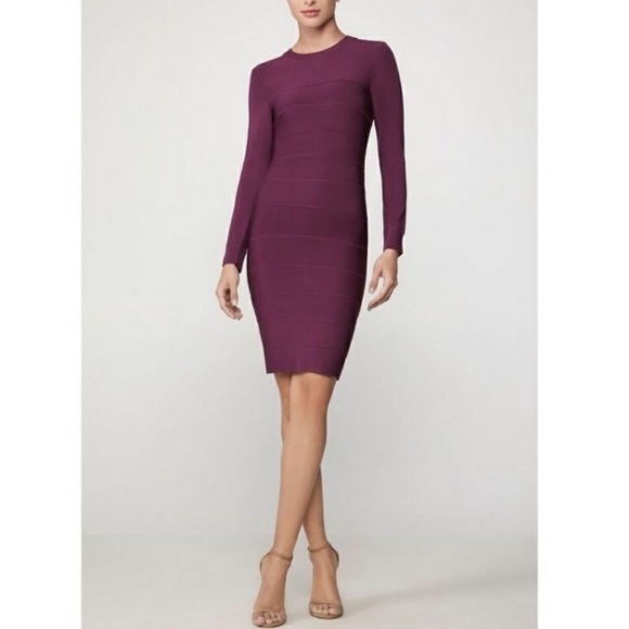 Herve Leger Dresses & Skirts - Herve Leger Paris Amethyst Long Sleeve Dress